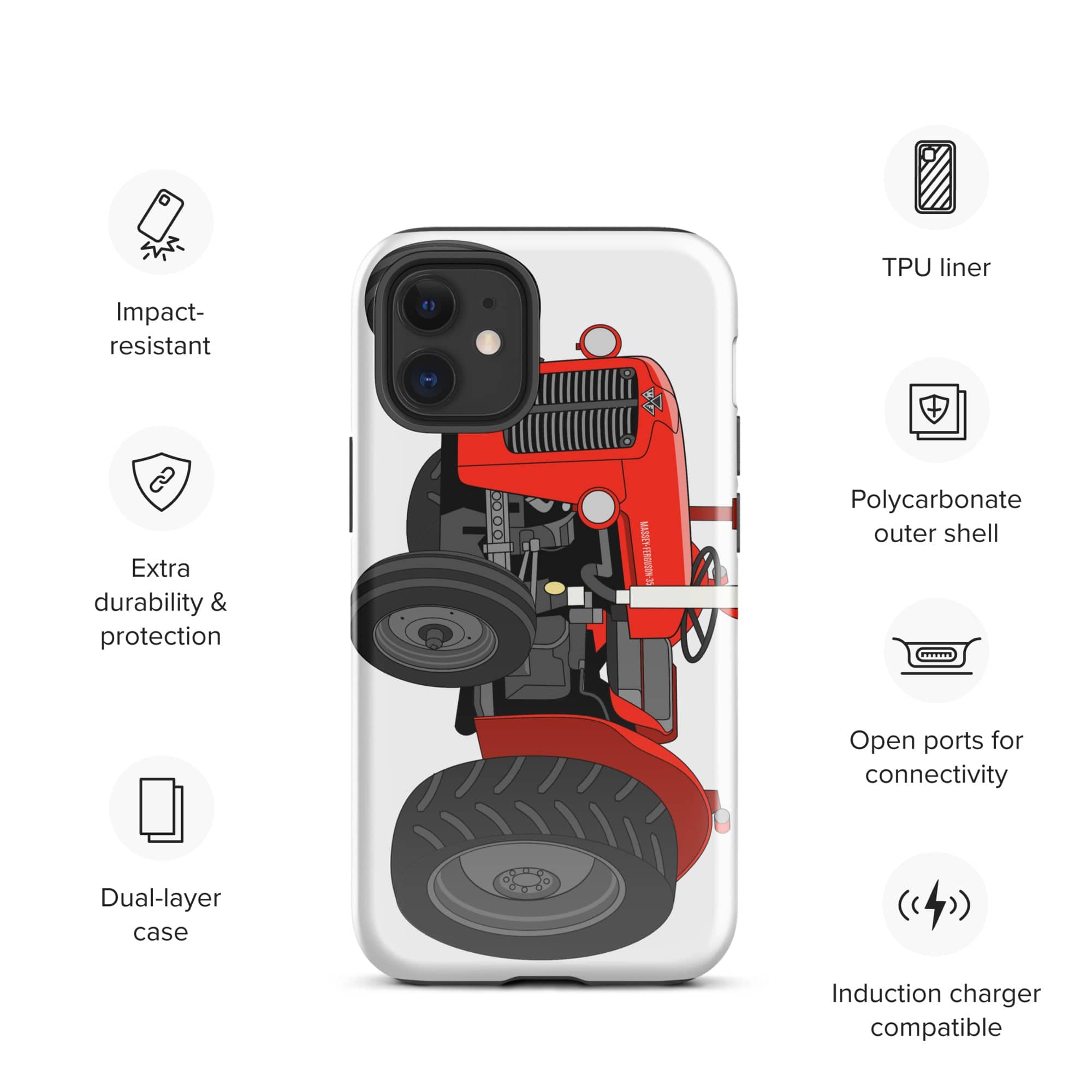 Massey Ferguson Phone Case (iPhone) iPhone 12 mini Massey Ferguson 35X Tough Case for iPhone® Quality Farmers Merch