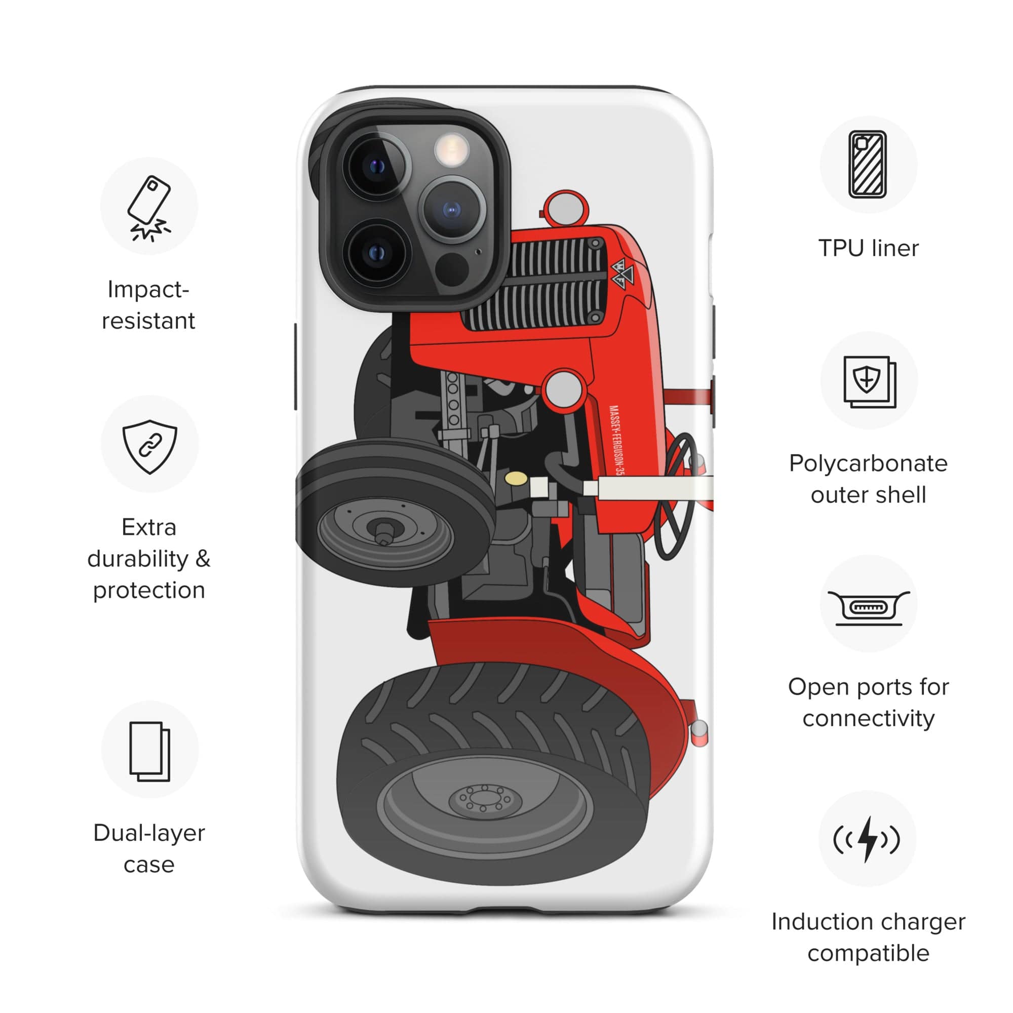 Massey Ferguson Phone Case (iPhone) iPhone 12 Pro Max Massey Ferguson 35X Tough Case for iPhone® Quality Farmers Merch