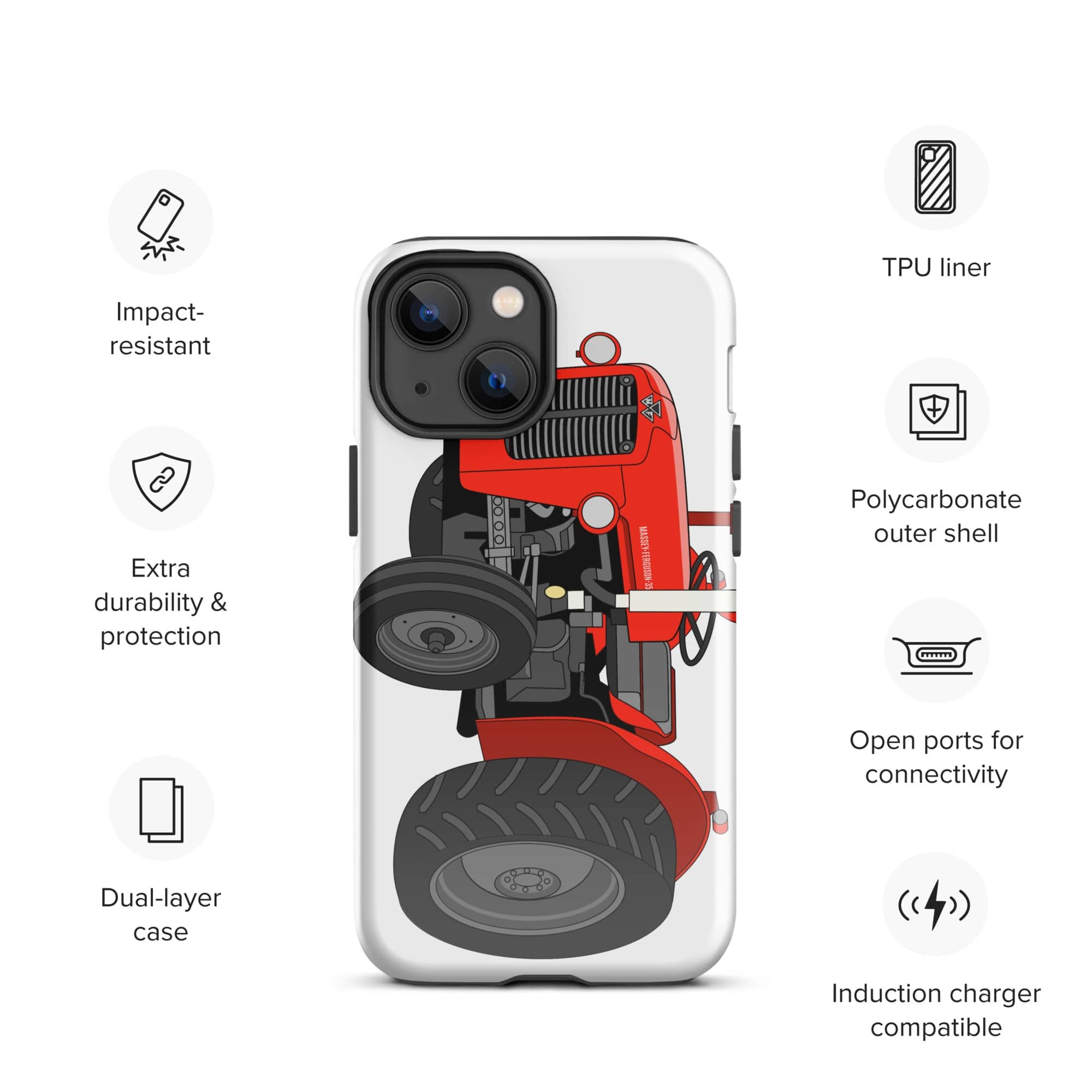 Massey Ferguson Phone Case (iPhone) iPhone 13 mini Massey Ferguson 35X Tough Case for iPhone® Quality Farmers Merch