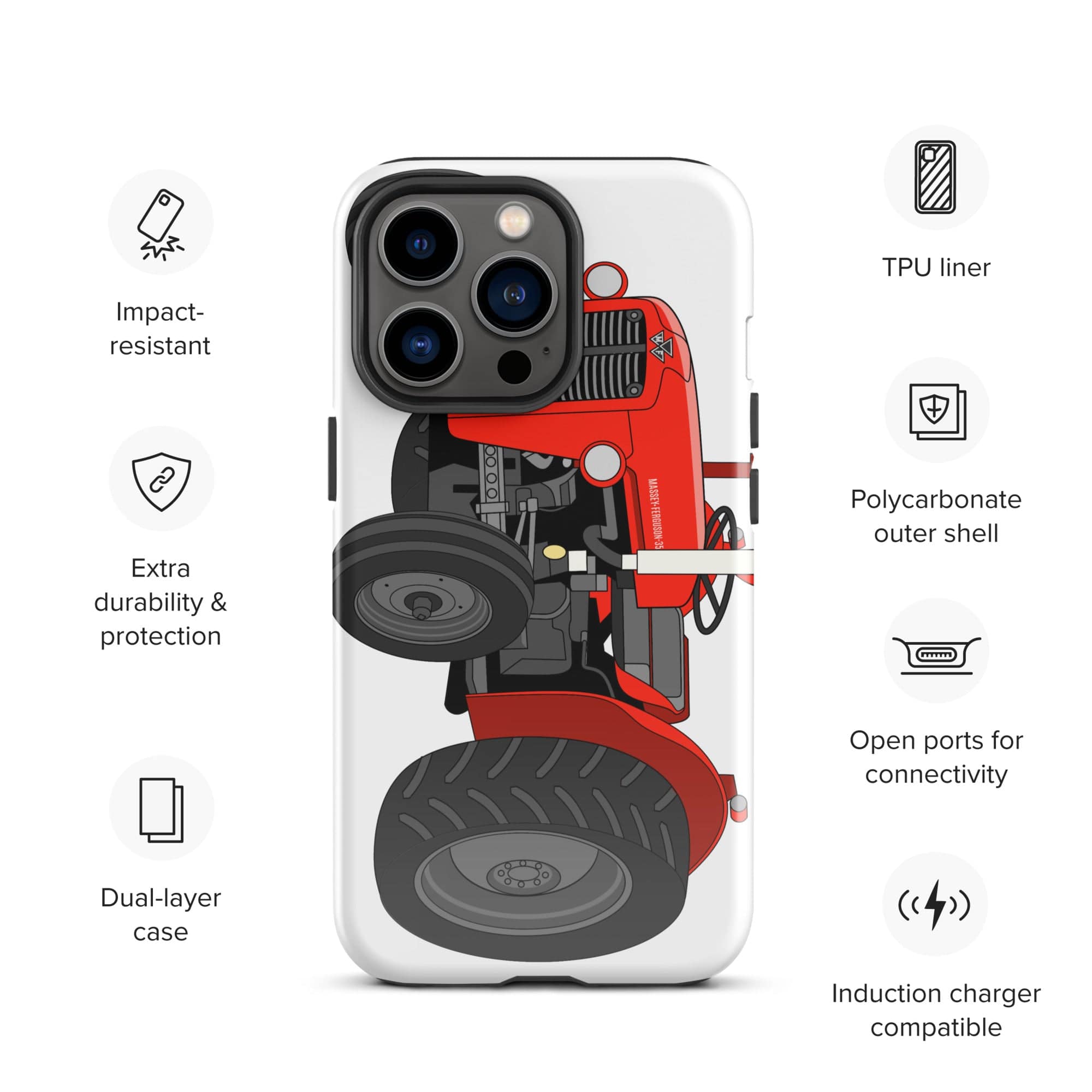 Massey Ferguson Phone Case (iPhone) iPhone 13 Pro Massey Ferguson 35X Tough Case for iPhone® Quality Farmers Merch