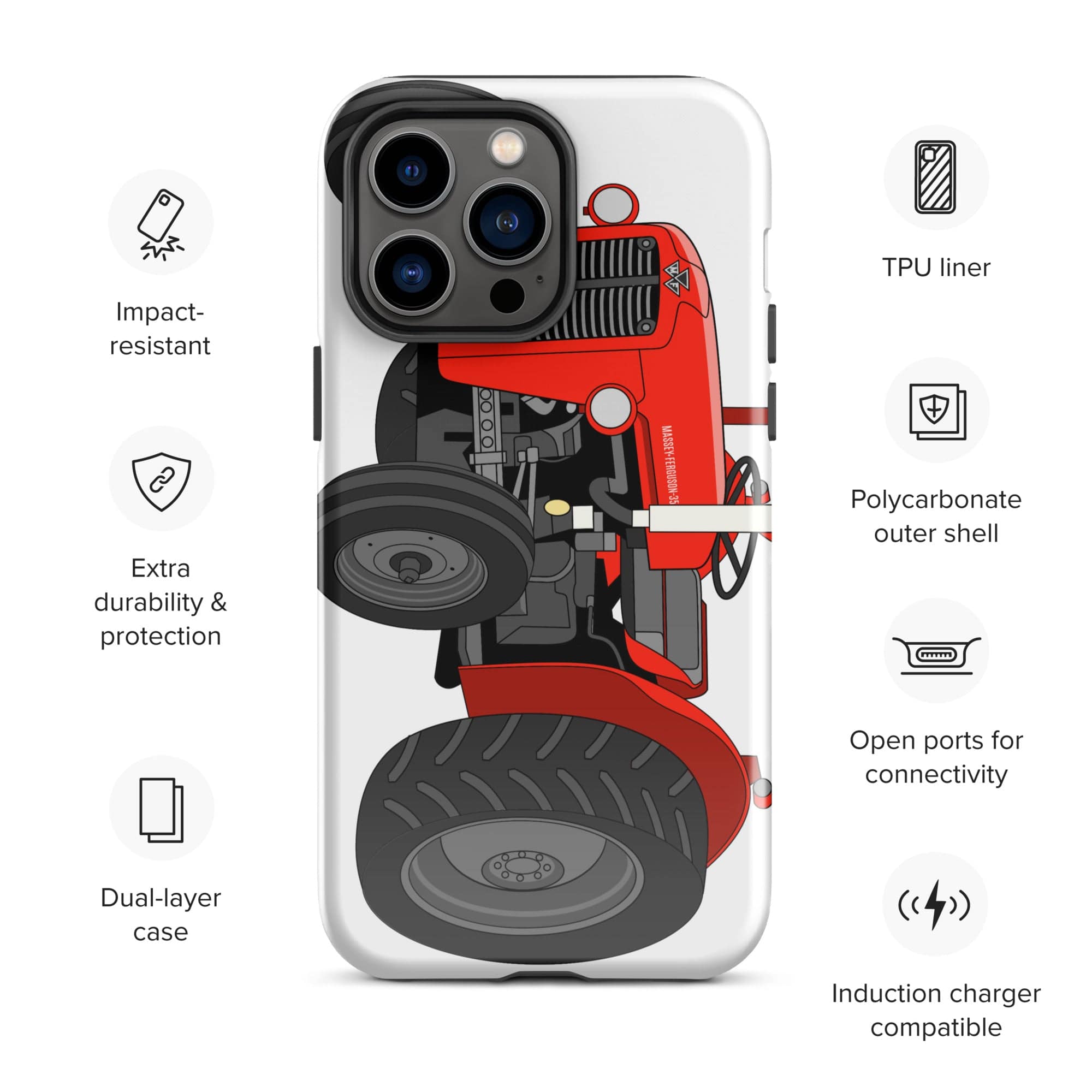 Massey Ferguson Phone Case (iPhone) iPhone 14 Pro Max Massey Ferguson 35X Tough Case for iPhone® Quality Farmers Merch