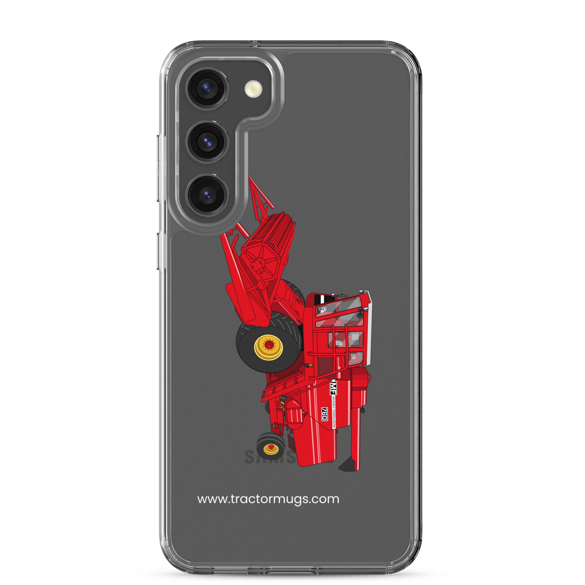 Massey Samsung Galaxy S23 Plus Massey 760 Combine Harvester | Clear Case for Samsung® Quality Farmers Merch