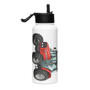 Massey Ferguson Stainless Steel Water Bottle with a straw lid – Tractor Mugs