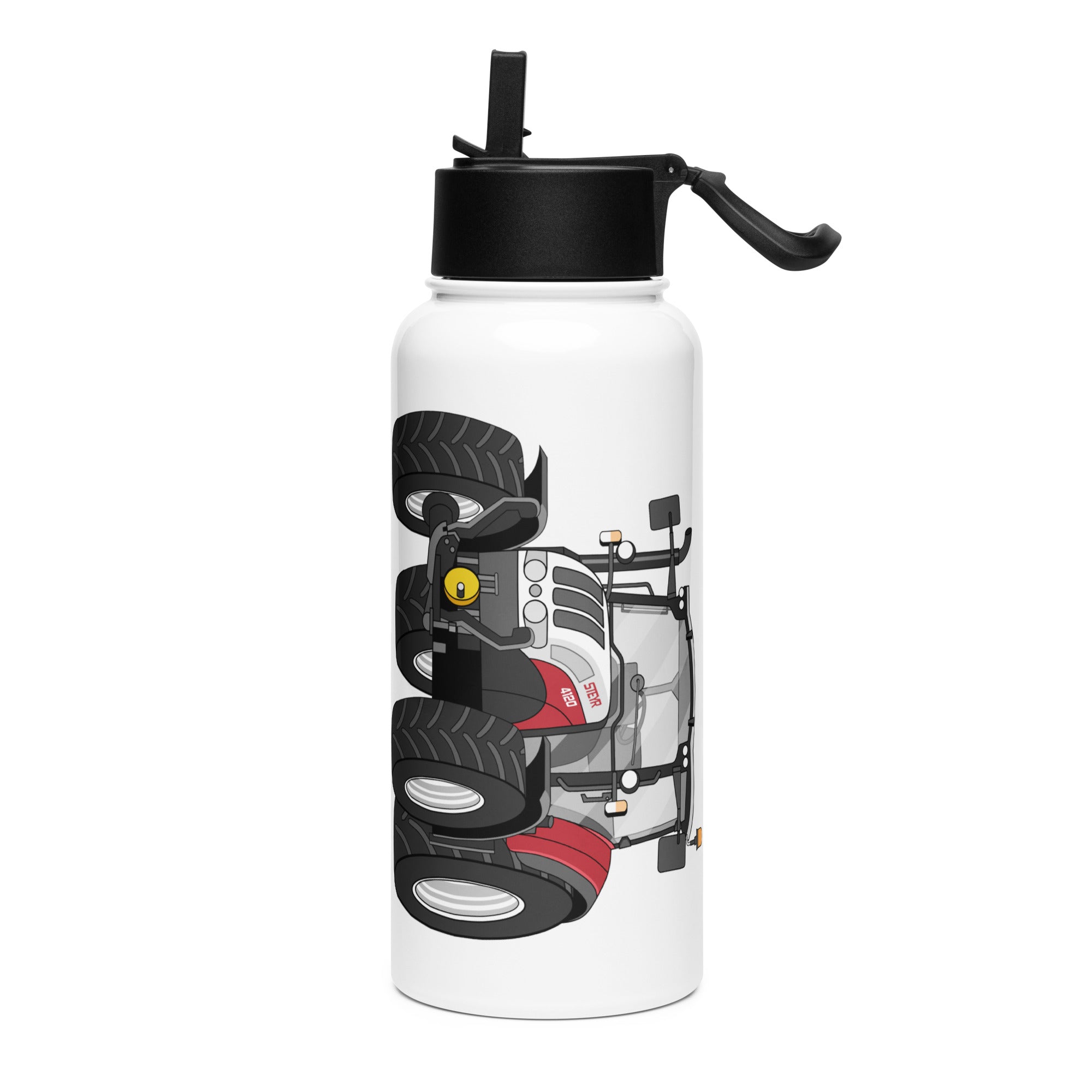 Steyr Steyr 4120 Plus | Stainless steel water bottle with a straw lid Quality Farmers Merch