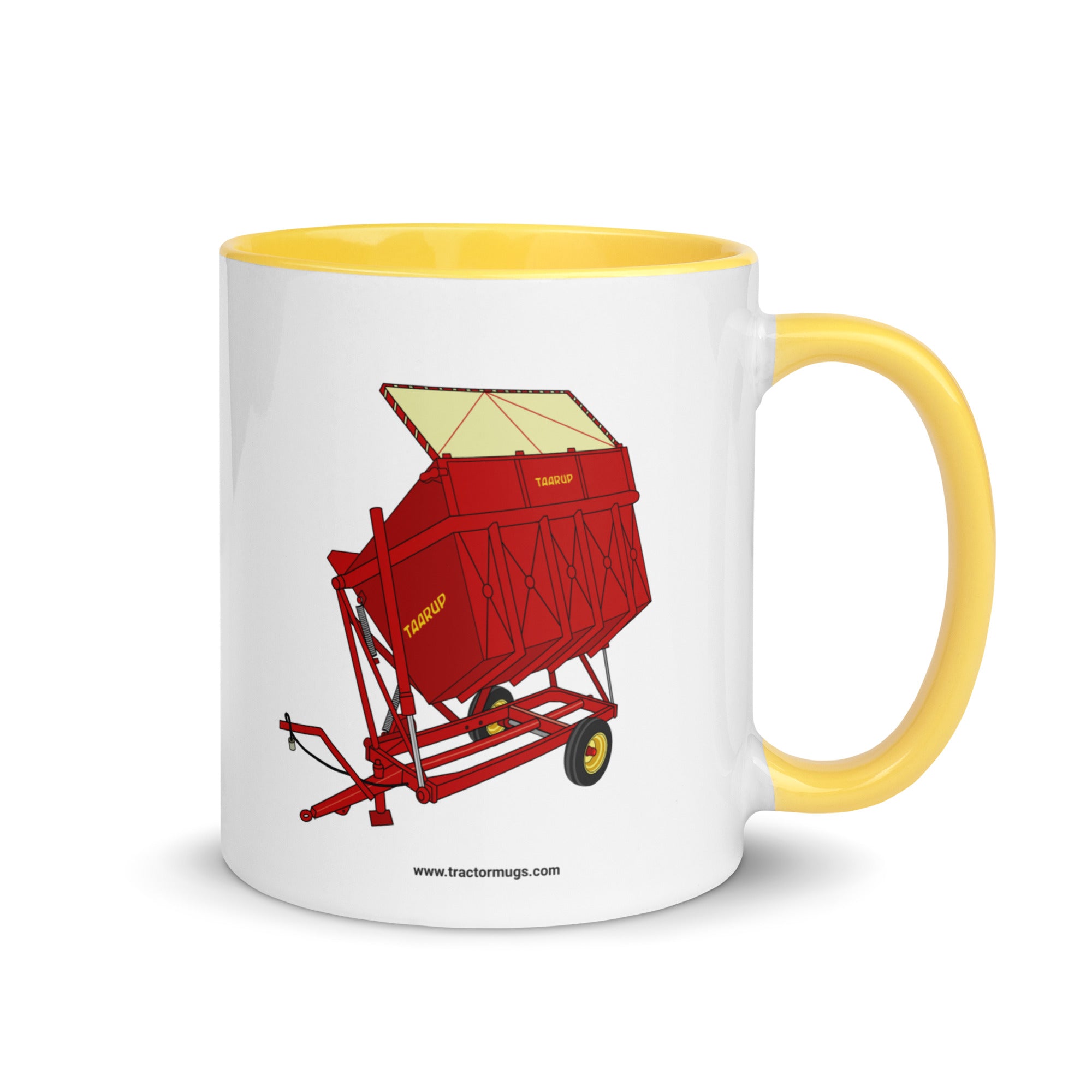 Taarup Yellow / 11 oz Taarup tipvogn T3 Trailer | Mug with Color Inside Quality Farmers Merch