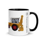 The Farmers Mugs Store Black JCB 3C Mug with Colour Inside (1975) Quality Farmers Merch