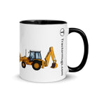 The Farmers Mugs Store Black JCB 3cx Turbo Mug with Color Inside (1990) Quality Farmers Merch