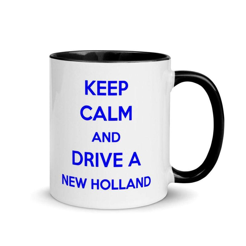 The Farmers Mugs Store Black Keep Calm New Holland Mug with Color Inside Quality Farmers Merch