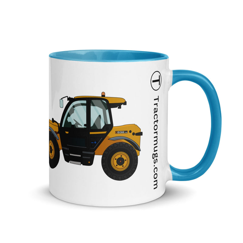 The Farmers Mugs Store Blue JCB 532-60 Loadall Mug with Color Inside (2020) Quality Farmers Merch