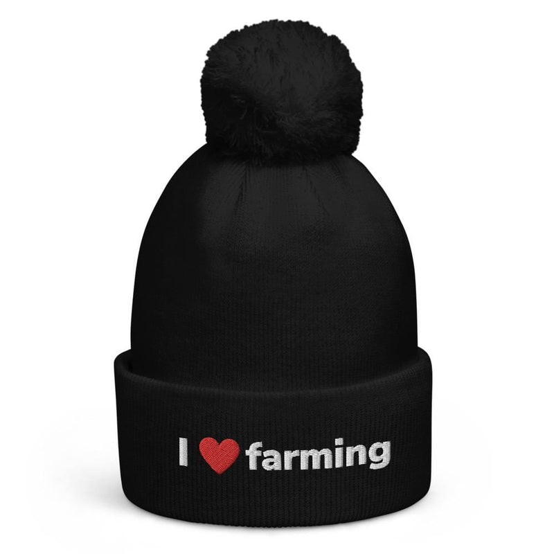 The Farmers Mugs Store I Love Farming Pom Pom Beanie Quality Farmers Merch