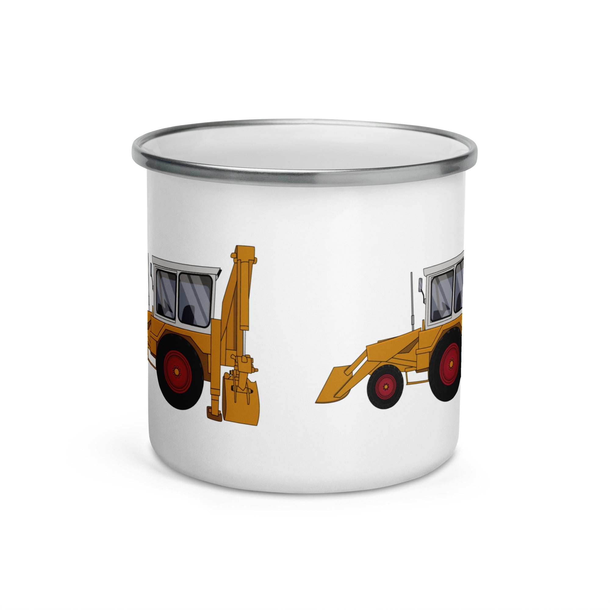 The Farmers Mugs Store JCB 3C Enamel Mug (1975) Quality Farmers Merch