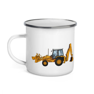 JCB 3CX Turbo Enamel Mug — lifestyle