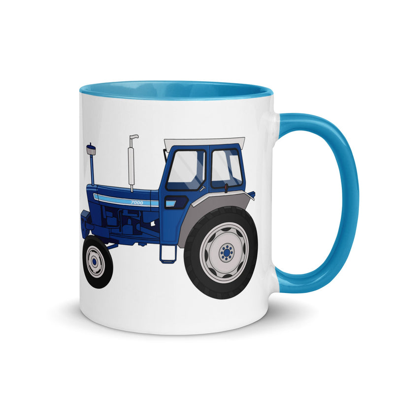 The Farmers Mugs Store Mug Blue Ford 7000 Mug with Color Inside Quality Farmers Merch