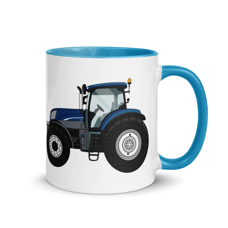 The Farmers Mugs Store Mug Blue New Holland T7.210 Mug with Color Inside Quality Farmers Merch