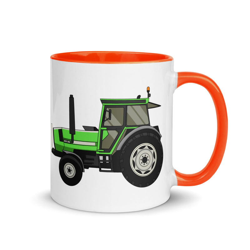 The Farmers Mugs Store Mug Orange Deutz DX 90 Mug with Color Inside Quality Farmers Merch