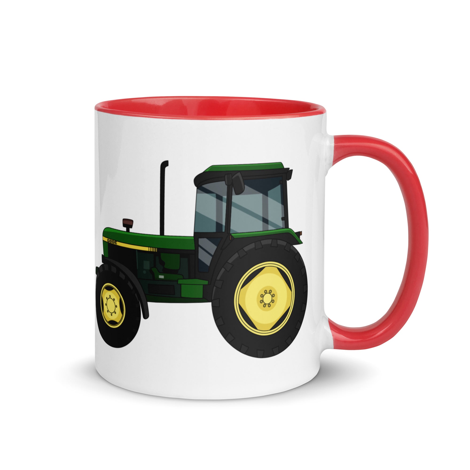 The Farmers Mugs Store Mug Red John Deere 3050 4WD Mug with Color Inside Quality Farmers Merch