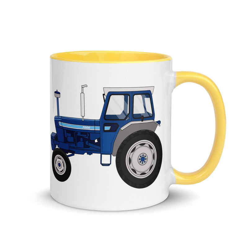 The Farmers Mugs Store Mug Yellow Ford 7000 Mug with Color Inside Quality Farmers Merch