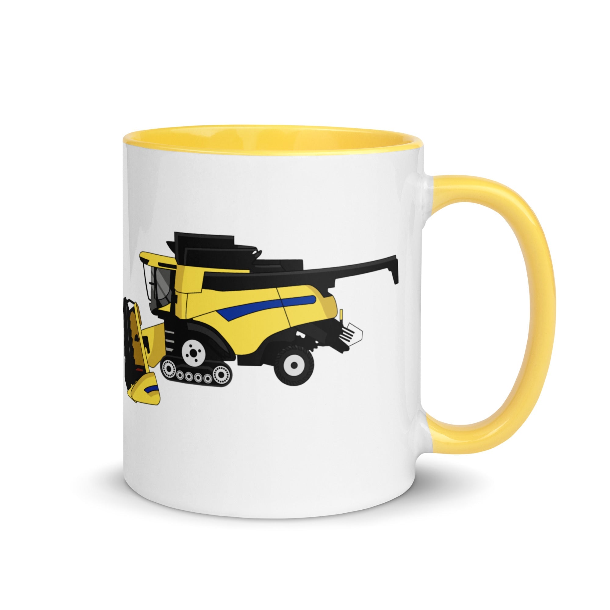 The Farmers Mugs Store Mug Yellow New Holland CR Combine Mug with Color Inside Quality Farmers Merch