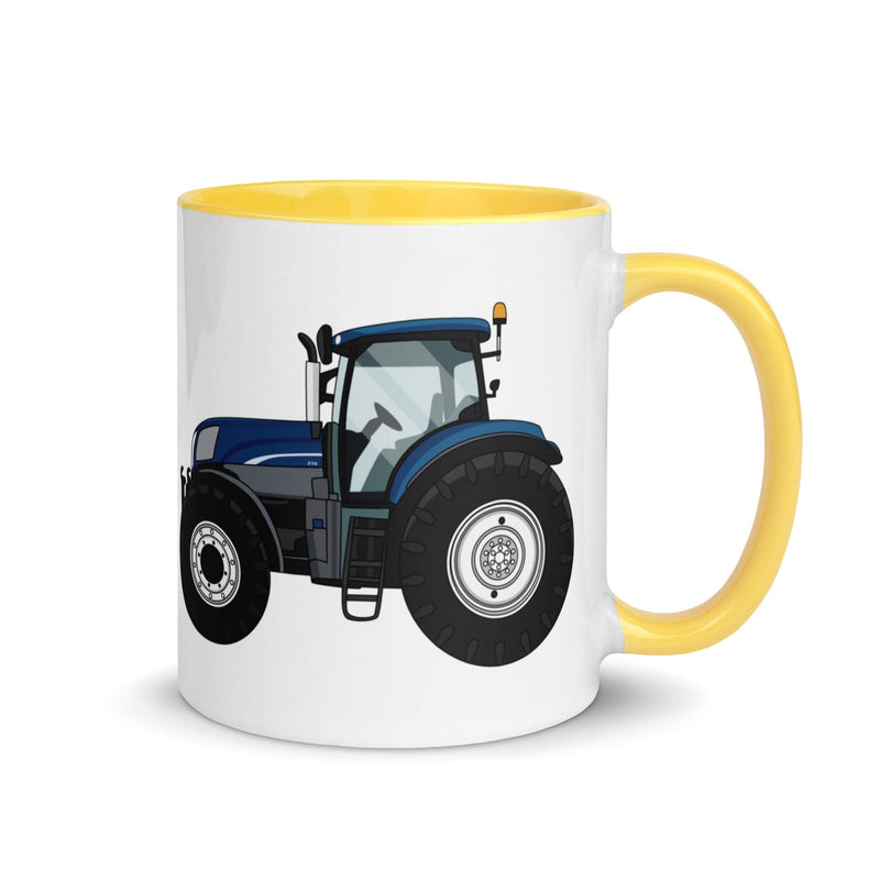 The Farmers Mugs Store Mug Yellow New Holland T7.210 Mug with Color Inside Quality Farmers Merch