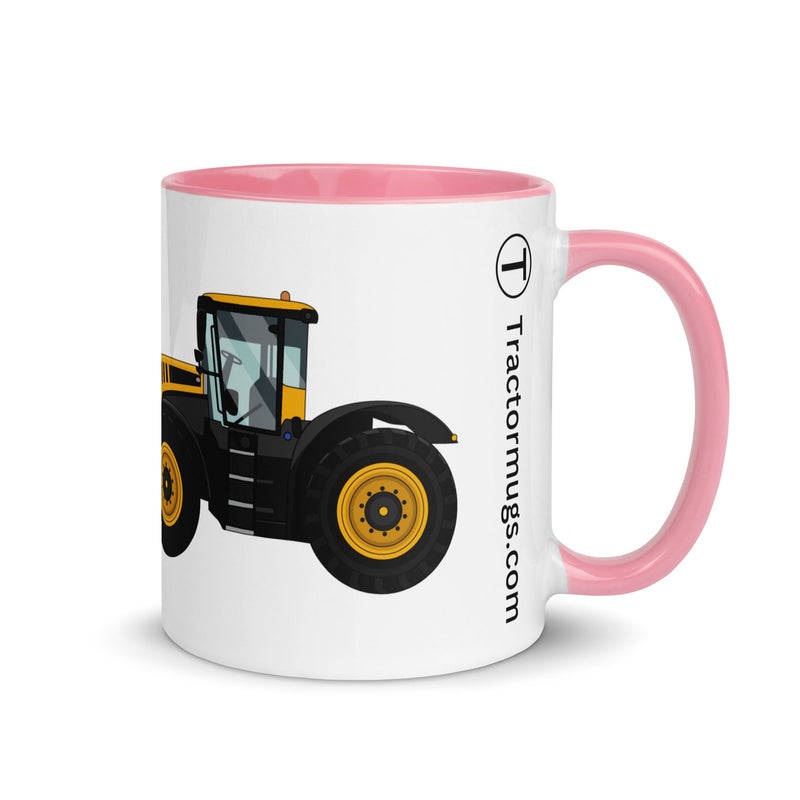 The Farmers Mugs Store Pink JCB 8330 Mug with Color Inside Quality Farmers Merch