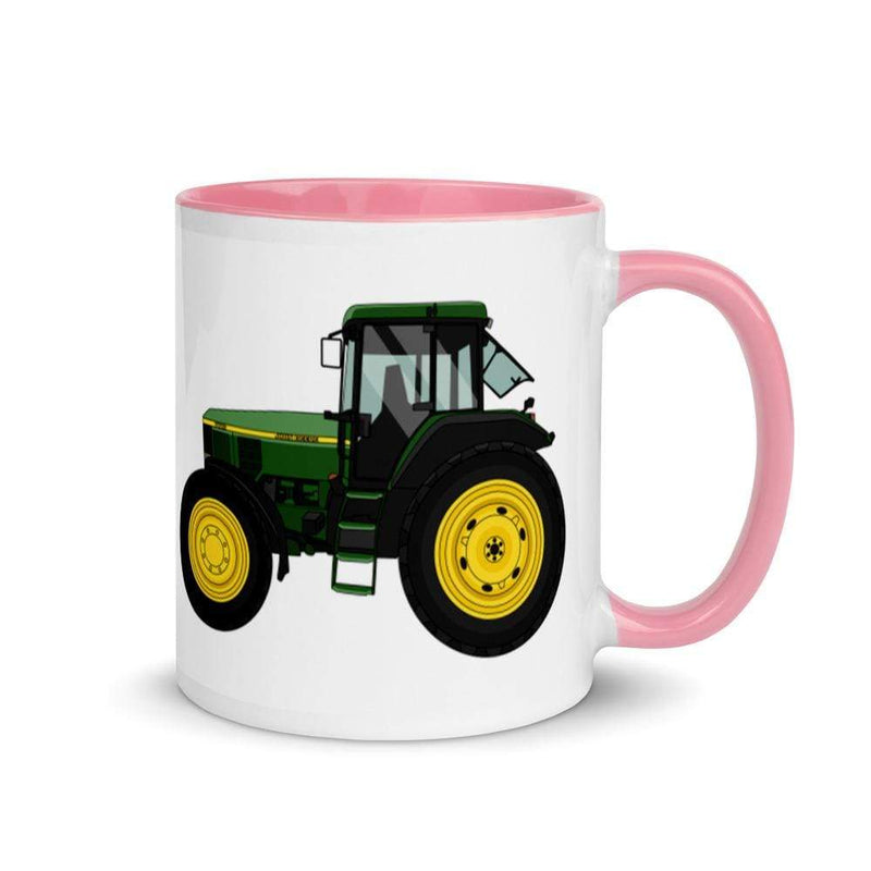 The Farmers Mugs Store Pink John Deere 7810 Mug with Color Inside Quality Farmers Merch