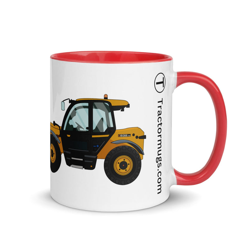 The Farmers Mugs Store Red JCB 532-60 Loadall Mug with Color Inside (2020) Quality Farmers Merch