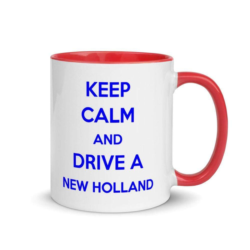 The Farmers Mugs Store Red Keep Calm New Holland Mug with Color Inside Quality Farmers Merch