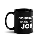 The Tractor Mugs Store 11 oz Congrats On The New JCB | Black Glossy Mug Quality Farmers Merch