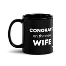 The Tractor Mugs Store 11 oz Congrats on the New Wife | Black Glossy Mug Quality Farmers Merch