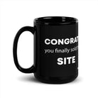 The Tractor Mugs Store 15 oz Congrats You Finally Sold The Site  | Black Glossy Mug Quality Farmers Merch