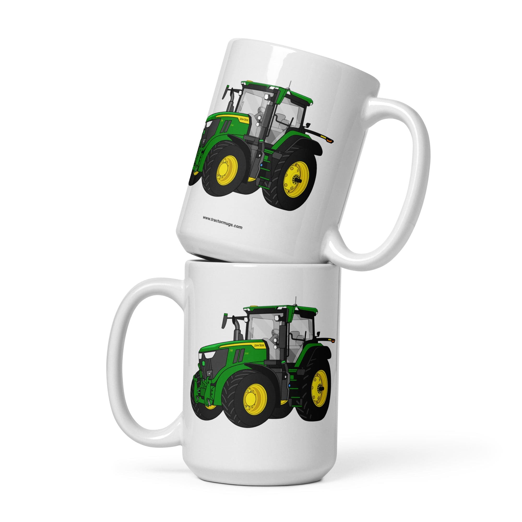The Tractor Mugs Store 15 oz John Deere 7R 350 Auto Power | White glossy mug Quality Farmers Merch