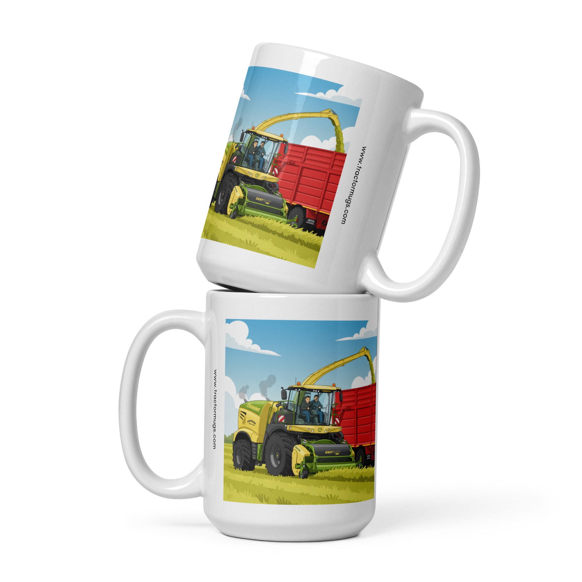 The Tractor Mugs Store 15 oz Krone Silage Contractor Man' | White Glossy Mug Quality Farmers Merch