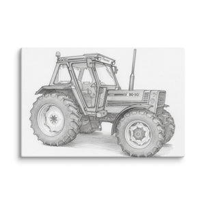 The Tractor Mugs Store 16″×24″ FIAT 90-90 DT Pencil Sketch | Canvas Quality Farmers Merch