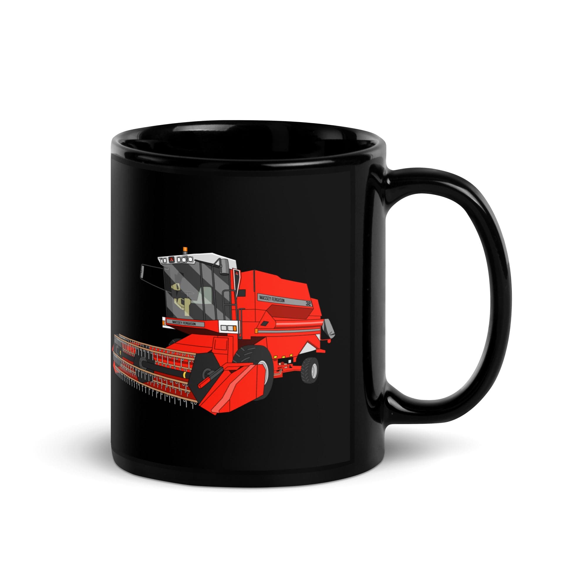 The Tractor Mugs Store 1994 Massey Ferguson 32 Combine Harvester | Black Glossy Mug Quality Farmers Merch