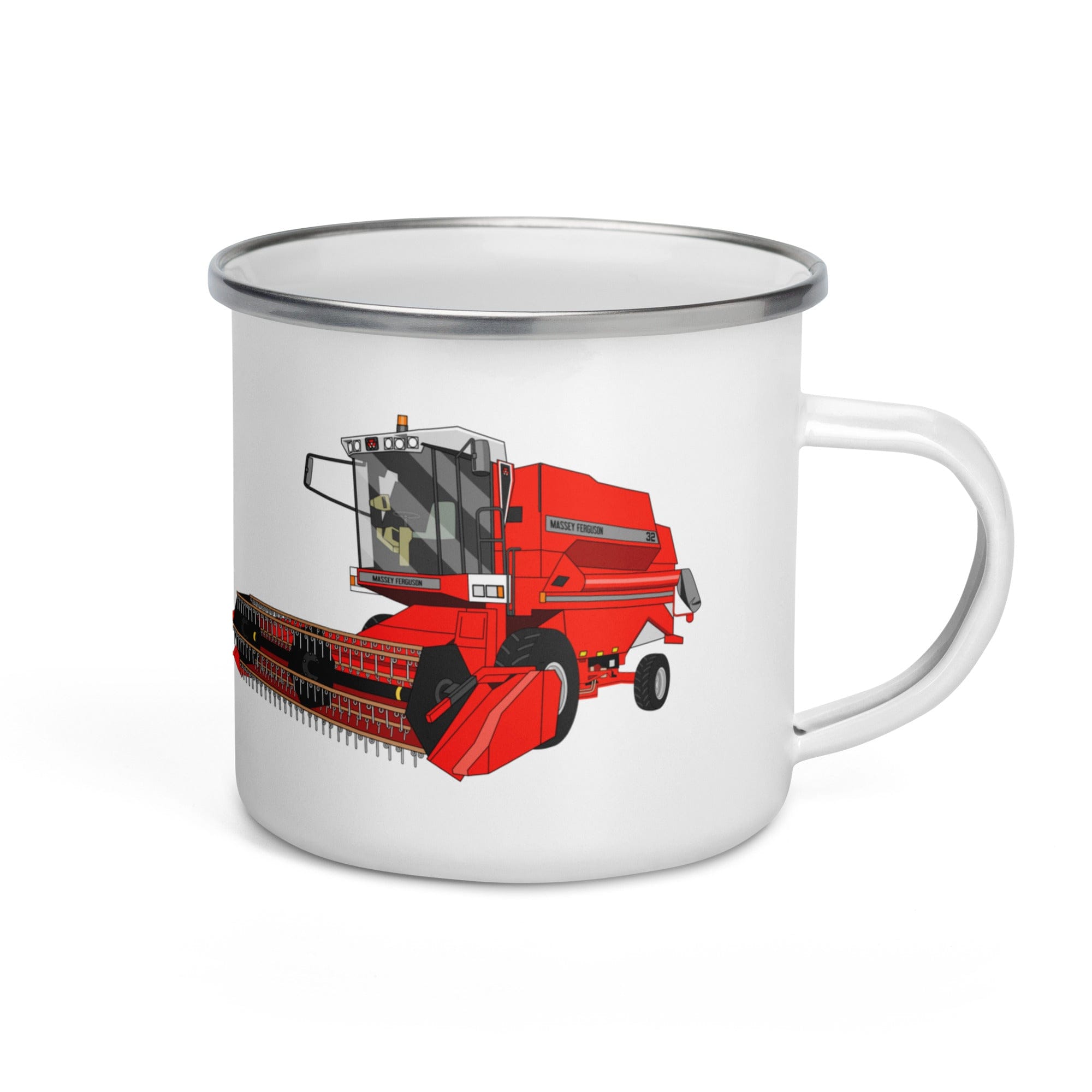 The Tractor Mugs Store 1994 Massey Ferguson 32 Combine Harvester | Enamel Mug Quality Farmers Merch