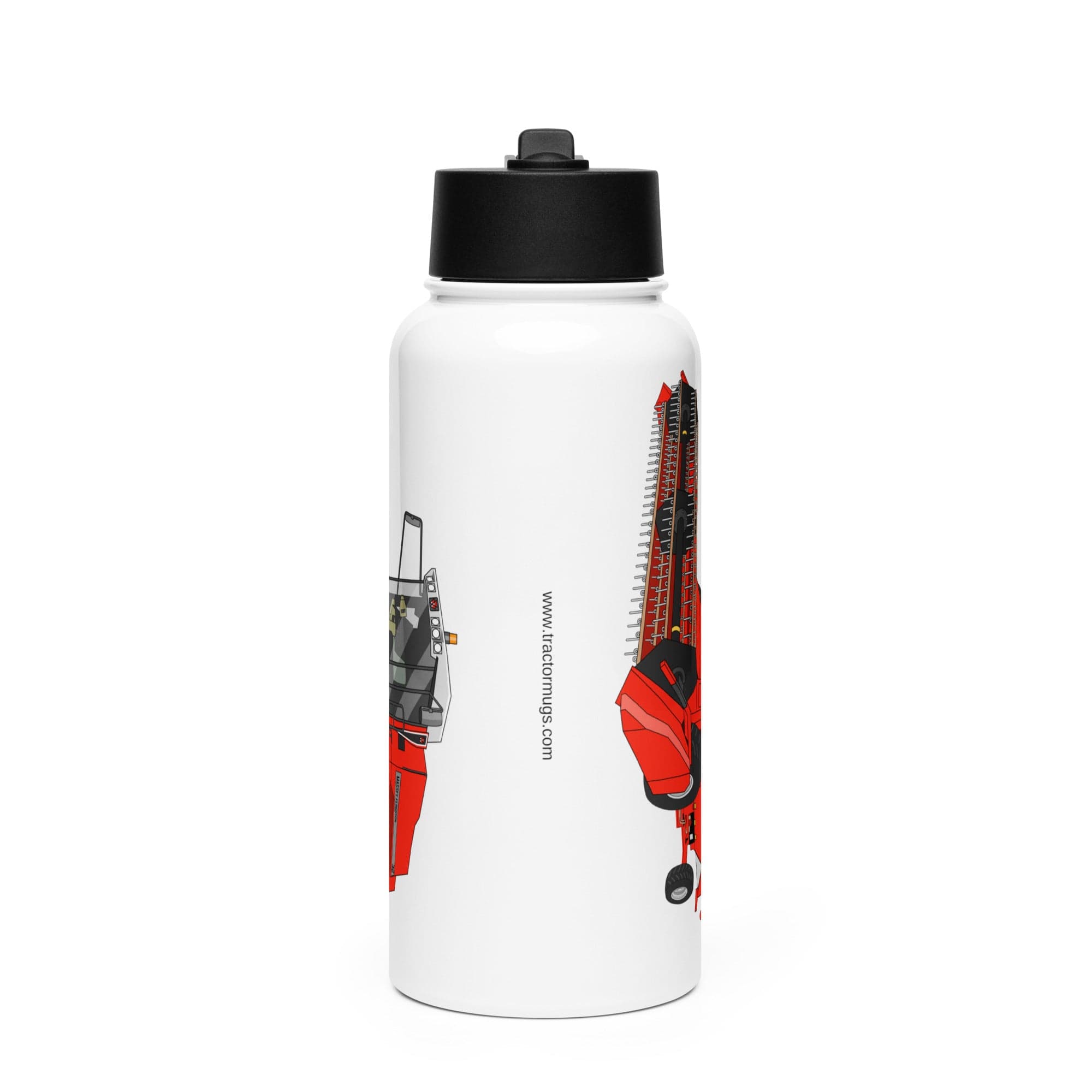 The Tractor Mugs Store 1994 Massey Ferguson 32 Combine Harvester | Stainless steel water bottle with a straw lid Quality Farmers Merch