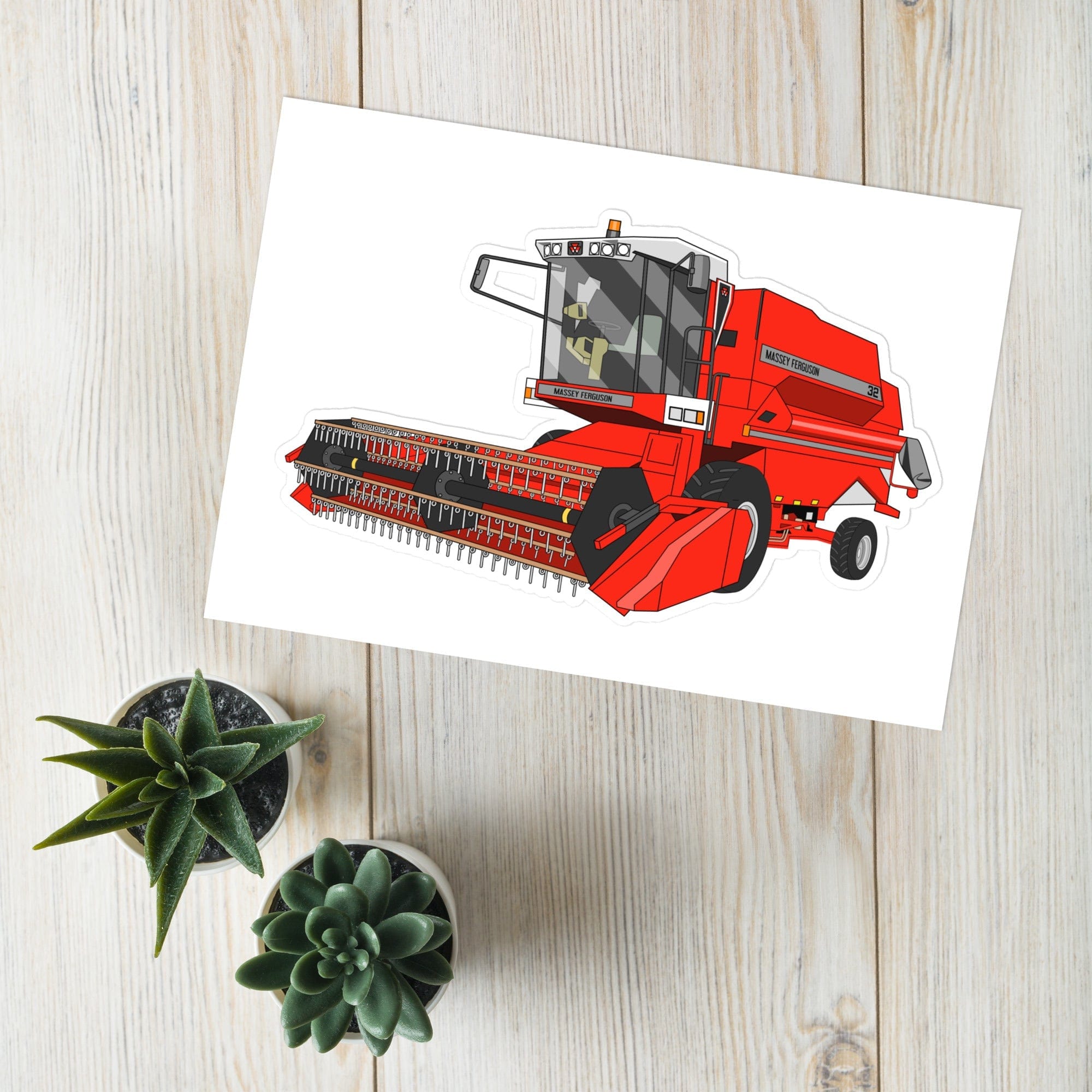 The Tractor Mugs Store 1994 Massey Ferguson 32 Combine Harvester | Sticker sheet Quality Farmers Merch