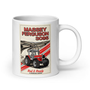 The Tractor Mugs Store 20 oz Massey Ferguson 3095 | White Glossy Mug Quality Farmers Merch