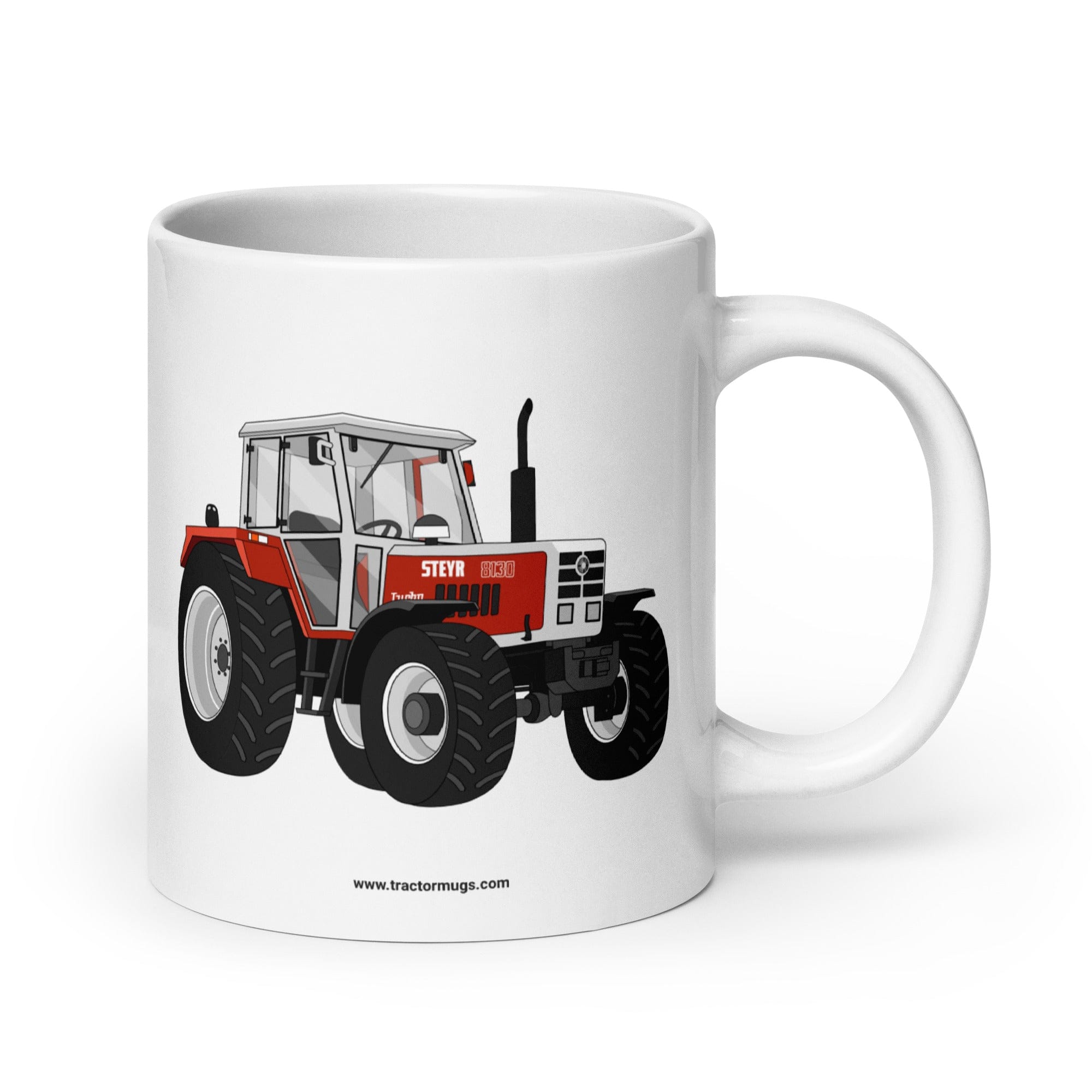 The Tractor Mugs Store 20 oz Steyr 8130 | White glossy mug Quality Farmers Merch