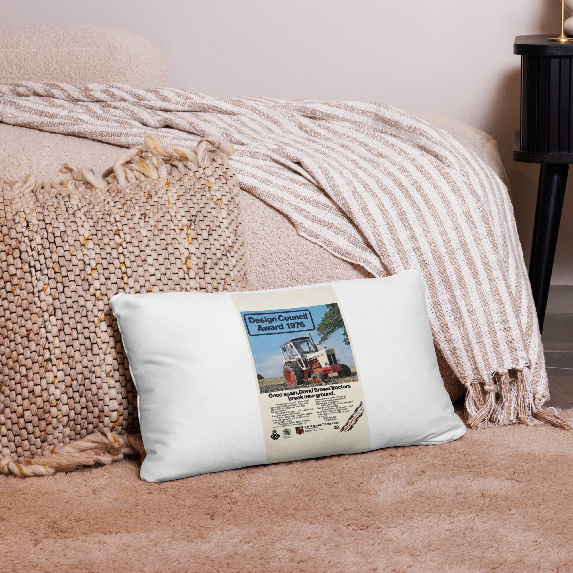 The Tractor Mugs Store 20″×12″ David Brown Advert | Pillow Case Quality Farmers Merch