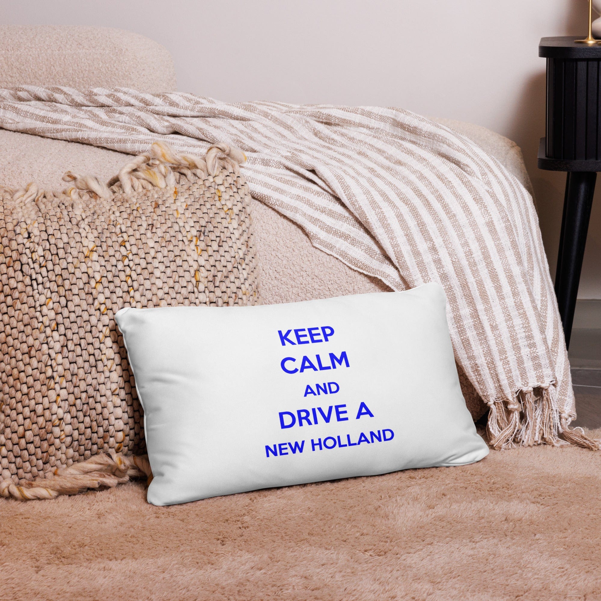 The Tractor Mugs Store 20″×12″ Keep Calm New Holland | Pillow Case Quality Farmers Merch