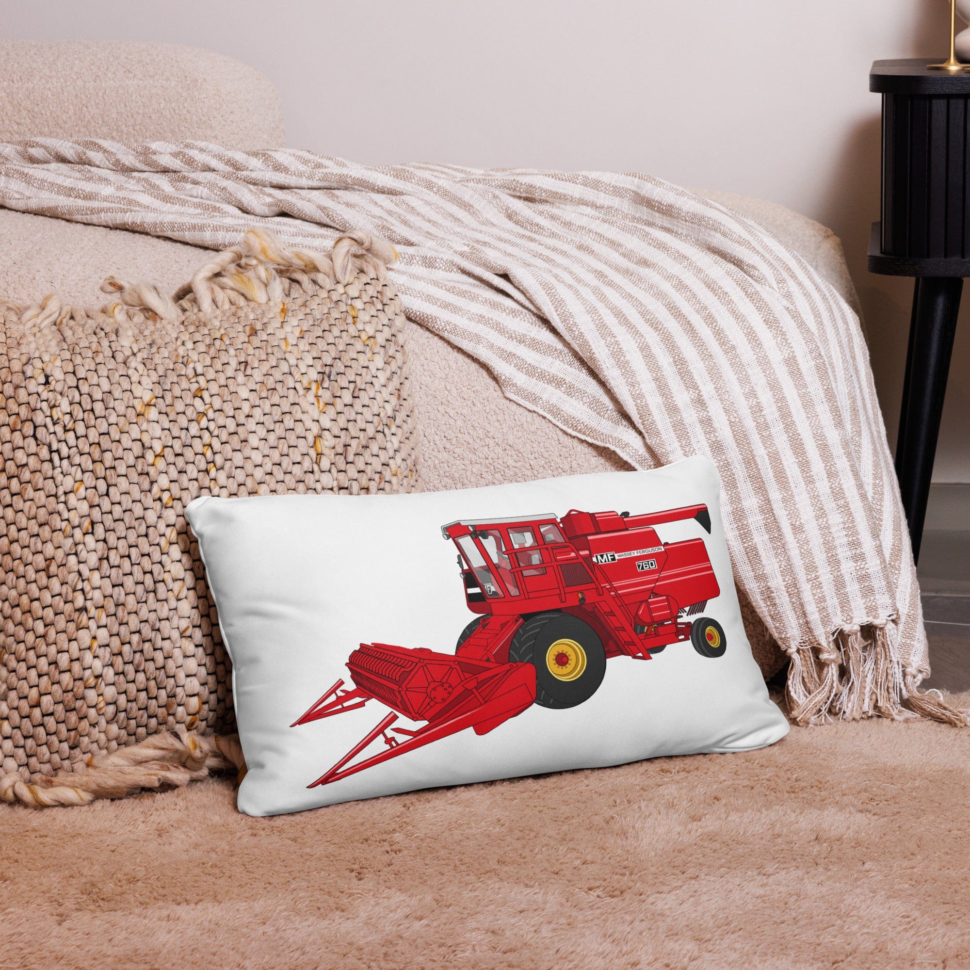 The Tractor Mugs Store 20″×12″ Massey 760 Combine Harvester | Pillow Case Quality Farmers Merch