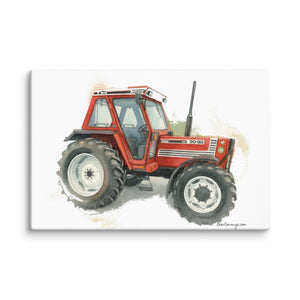 The Tractor Mugs Store 20″×30″ FIAT 90-90 DT Watercolor | Canvas Quality Farmers Merch