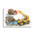 The Tractor Mugs Store 20″×30″ JCB Loadall 520 | Watercolour Canvas Quality Farmers Merch