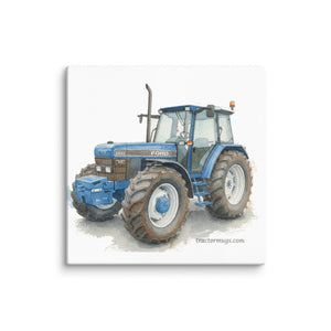 The Tractor Mugs Store 26″×26″ Ford 8340 SLE | Watercolor Canvas Quality Farmers Merch