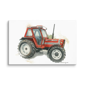 The Tractor Mugs Store 26″×40″ FIAT 90-90 DT Watercolor | Canvas Quality Farmers Merch