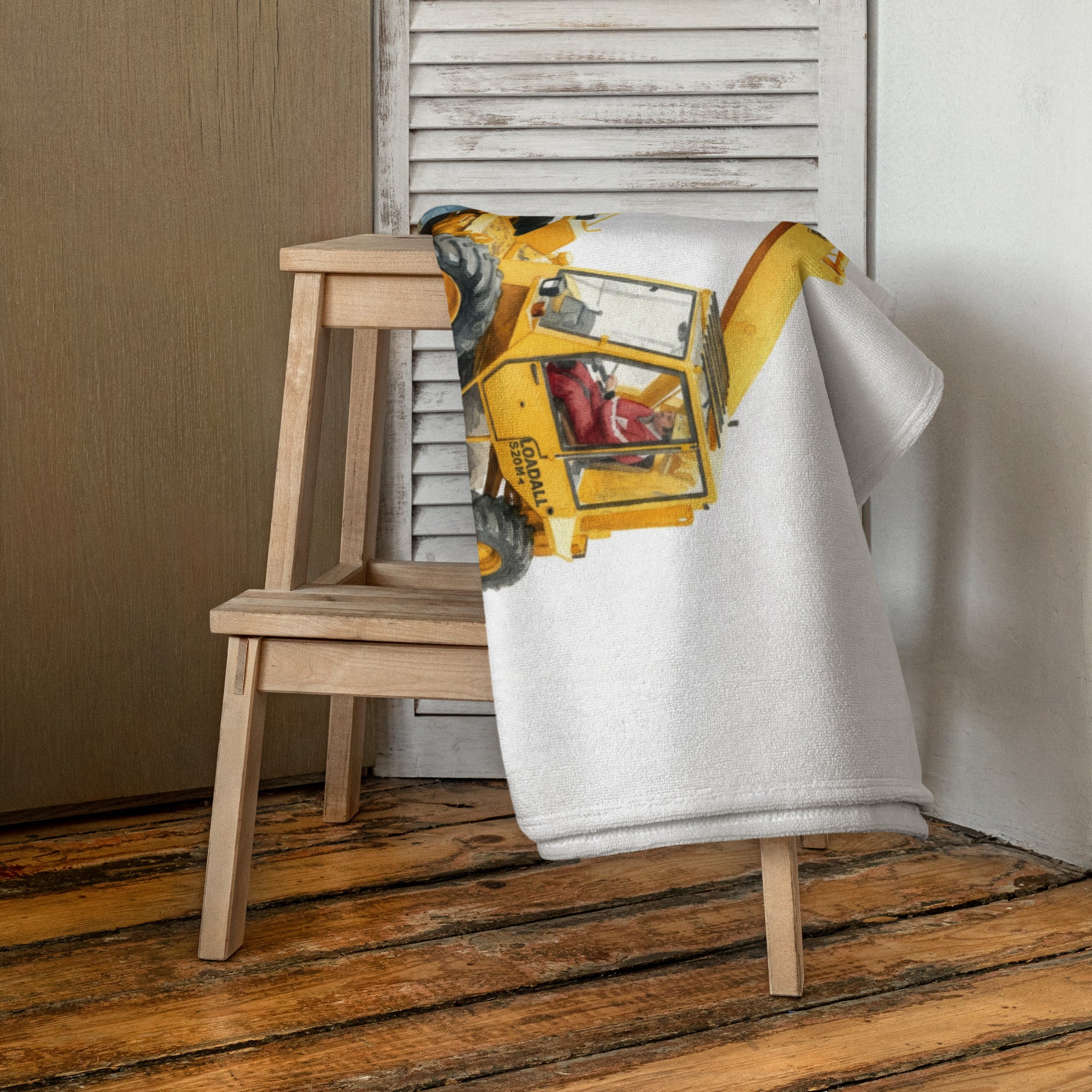 The Tractor Mugs Store 30″×60″ Loadall 520 Watercolour | Supersoft Towel Quality Farmers Merch