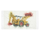The Tractor Mugs Store 36″×72″ JCB 3C II Watercolour | Supersoft Towel Quality Farmers Merch