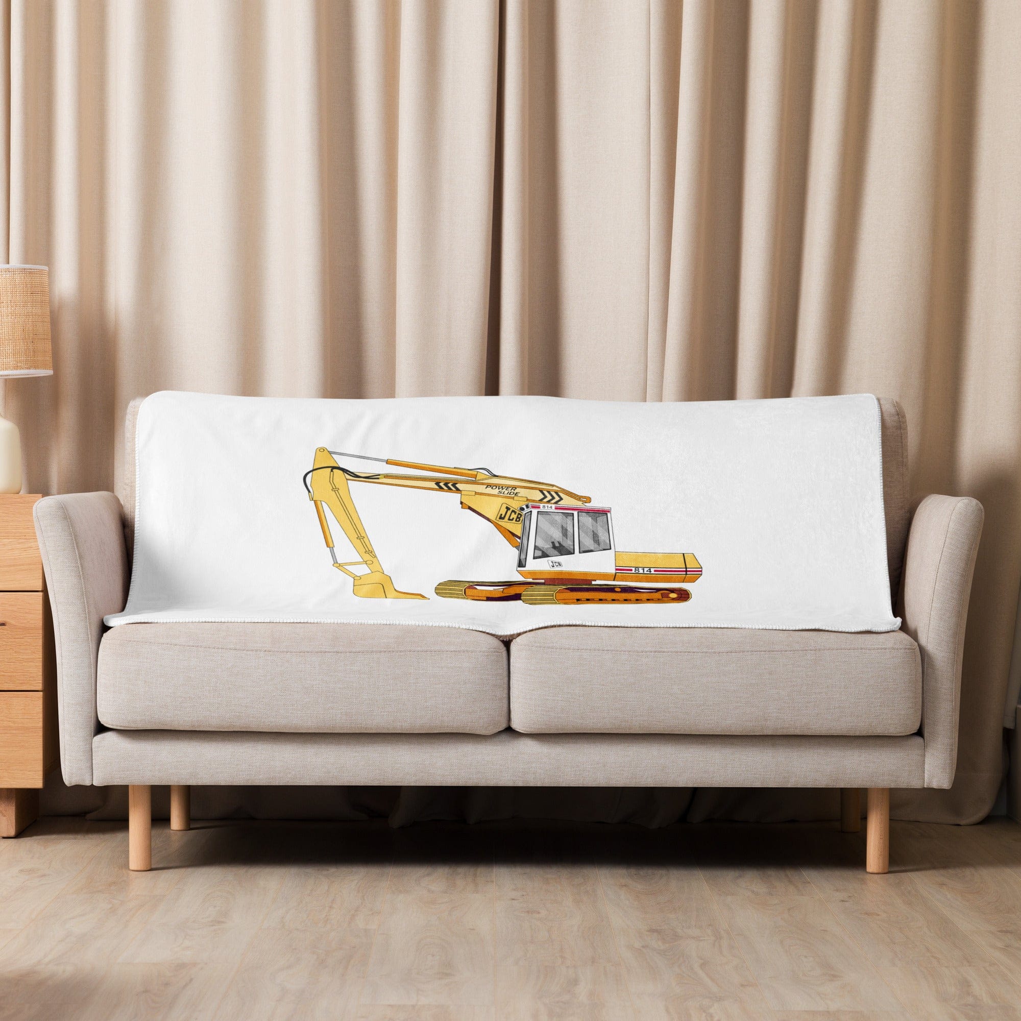 The Tractor Mugs Store 37″×57″ JCB 814 Super | Sherpa blanket Quality Farmers Merch