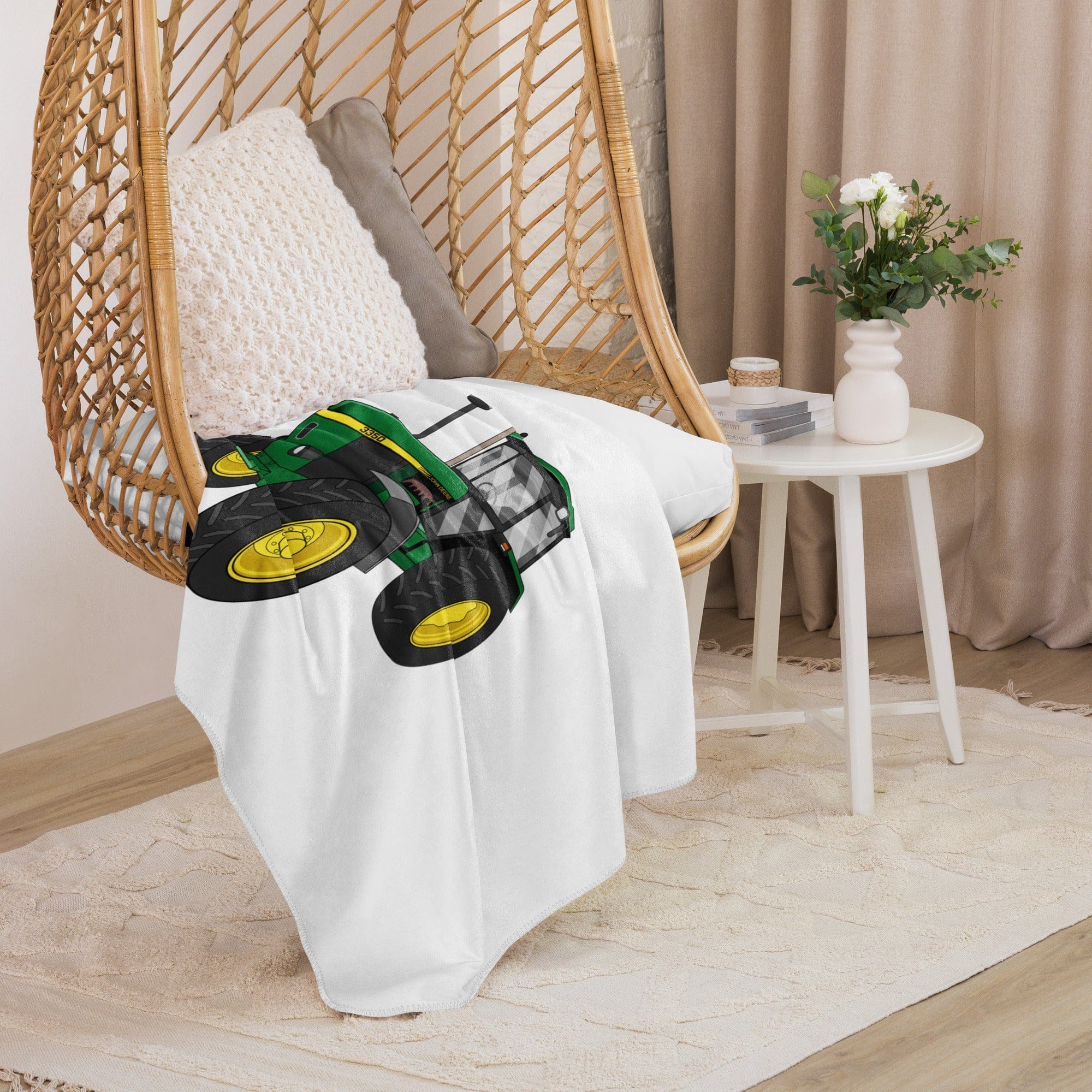 The Tractor Mugs Store 37″×57″ John Deere 3350 4WD | Sherpa blanket Quality Farmers Merch